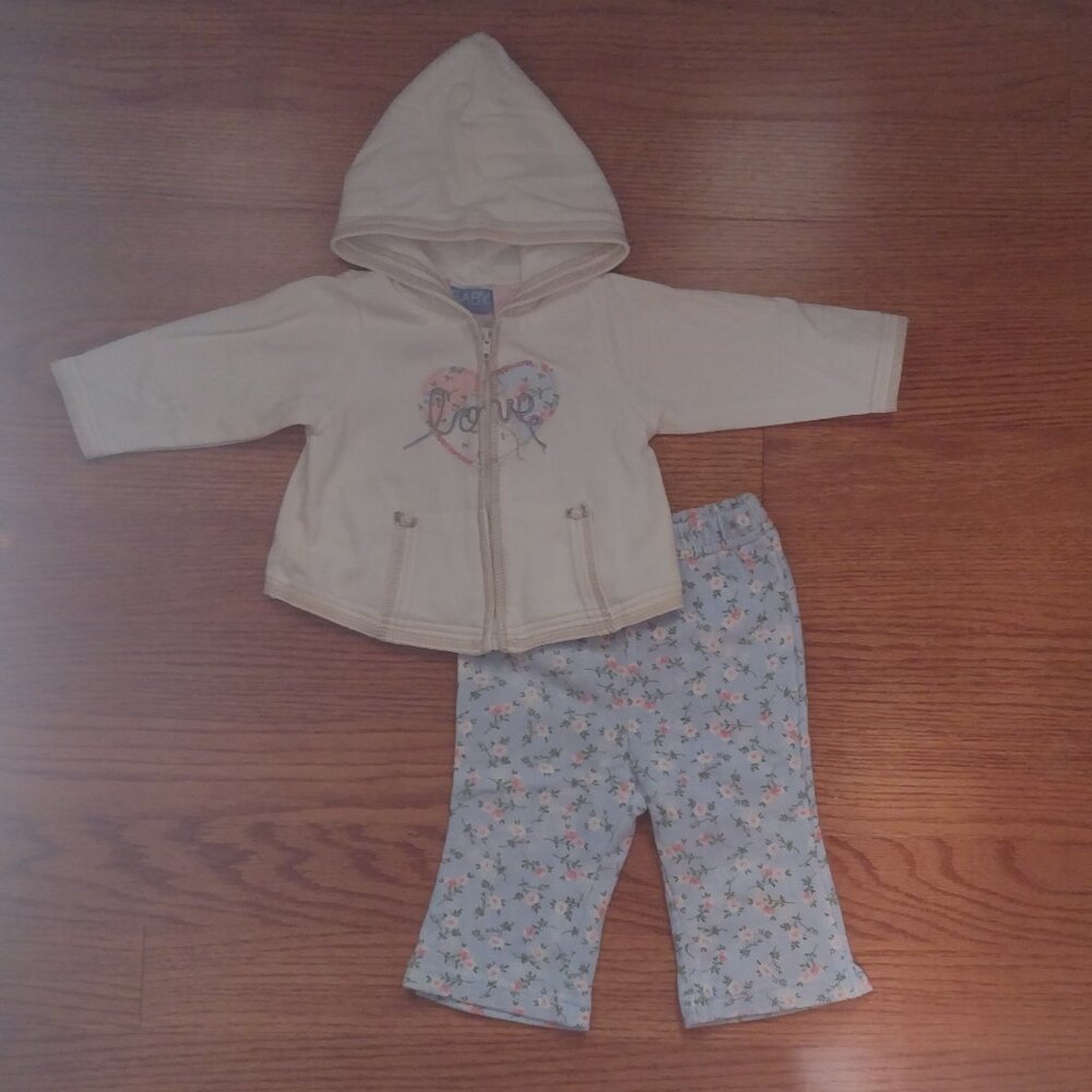 6/9 M | Embroidered Jacket & Floral Pants Outfit | Baby Headquarters